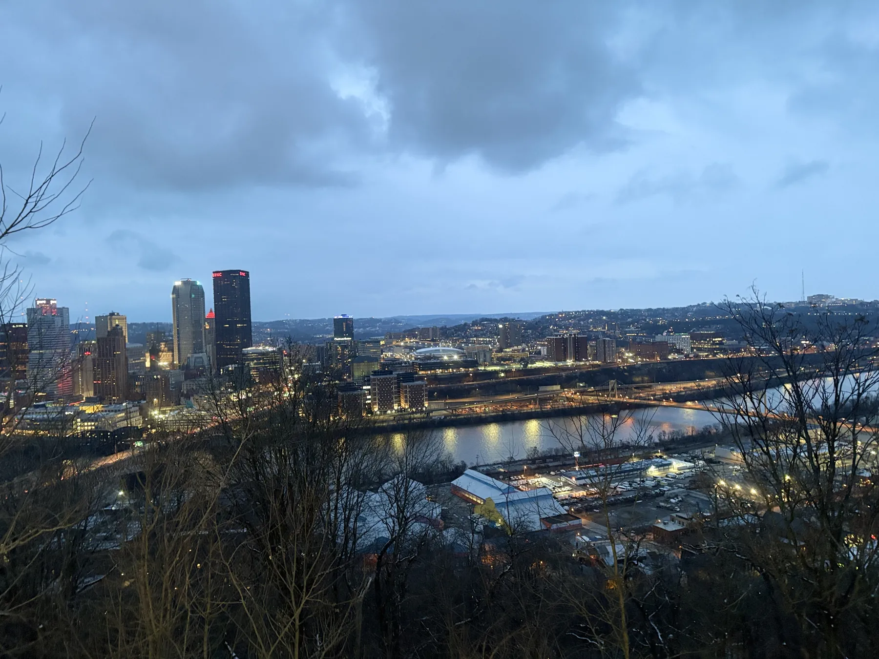 Photograph by Vic Saad: a city skyline at blue hour